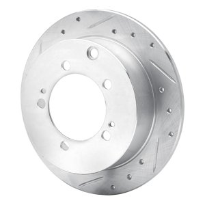 Chrysler SEBRING Brake Rotor (1) - Rear Left - R1 Concepts - Drilled & Slotted - Silver - `94-`07